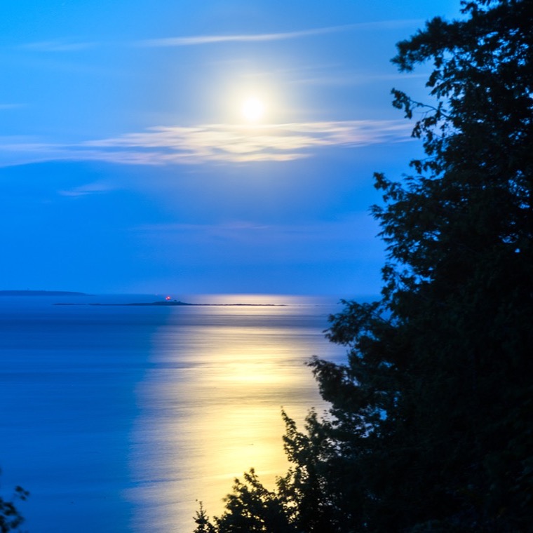 The view east across Frenchman Bay to the Porcupine Islands